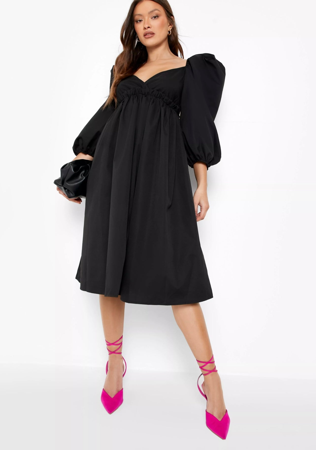 Robe à smocks manches bouffantes
