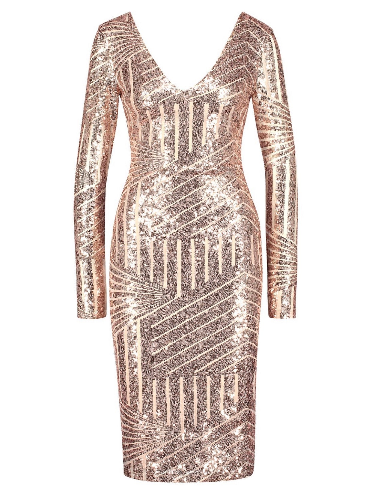 Robe midi décolleté plongeant en tulle à sequins