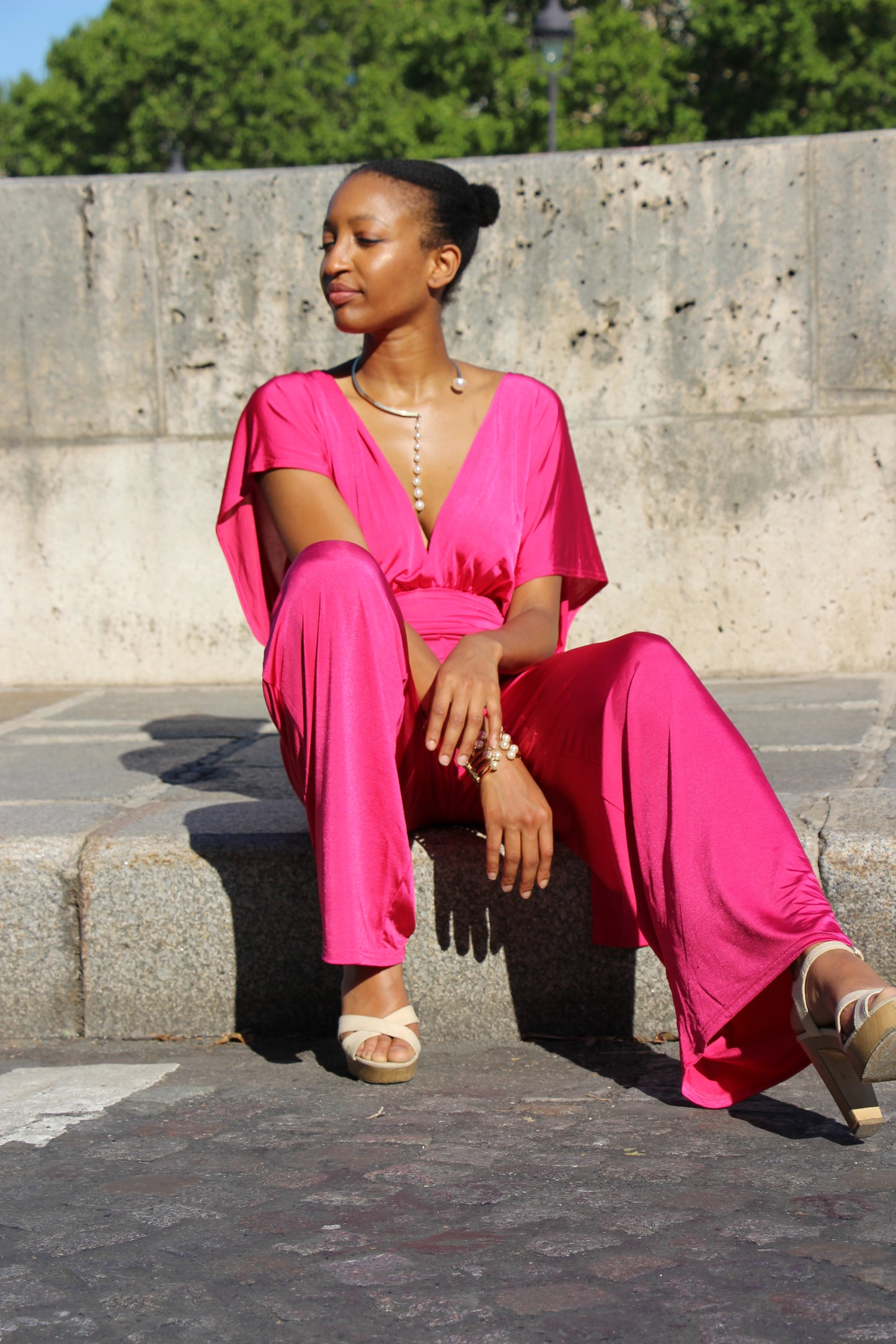 Combinaison kimono décolleté plongeant