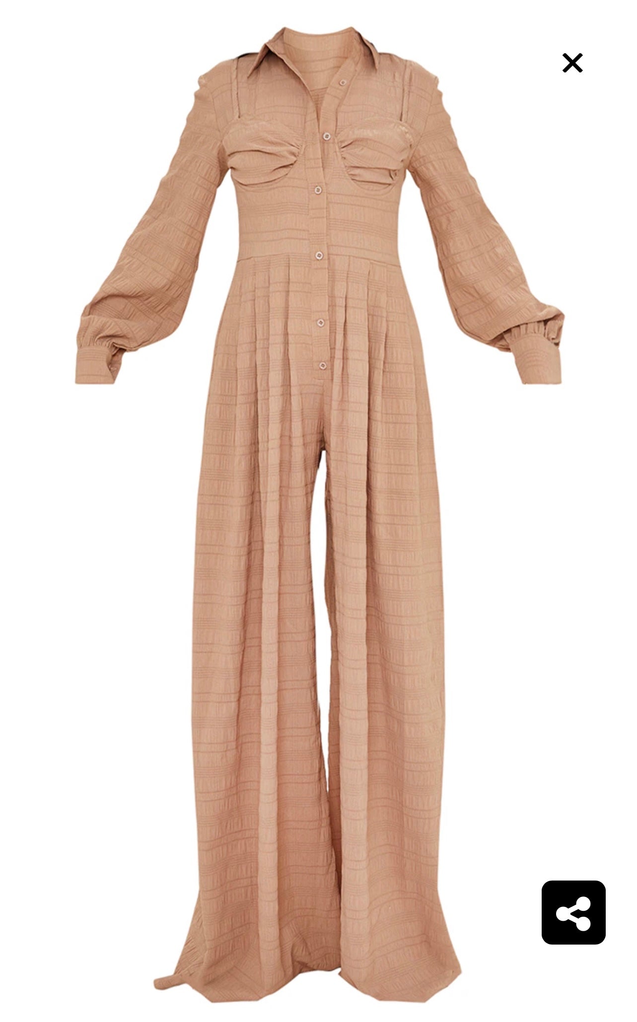 Combinaison style chemise à jambes évasées