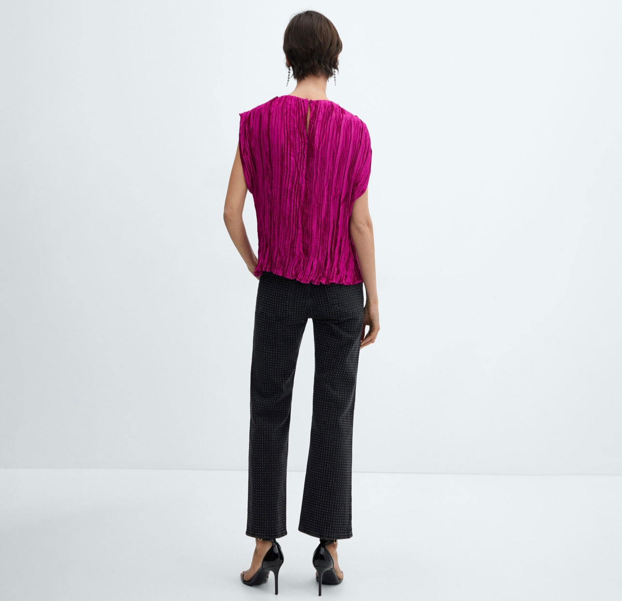 Blouse plissée satinée