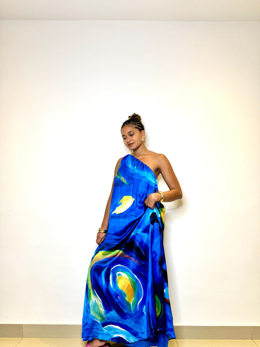 Robe asymétrique imprimée