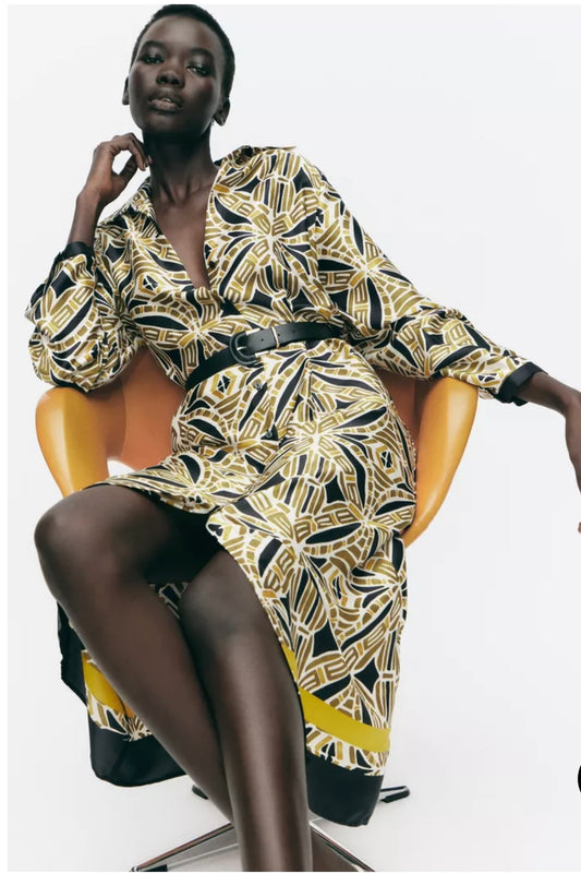 Robe imprimée avec ceinture