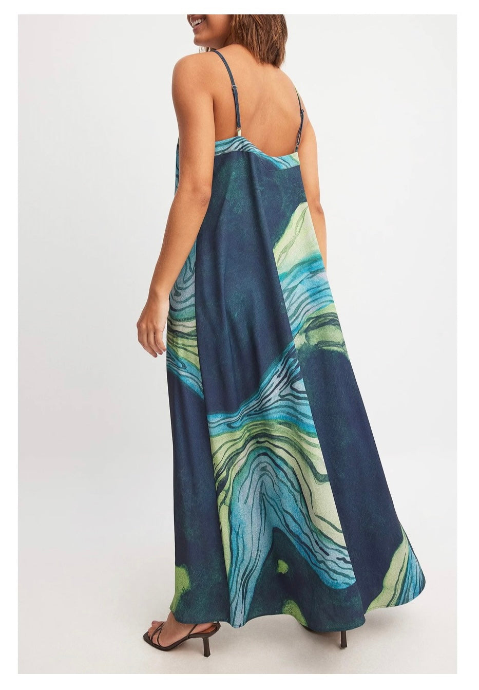 Robe longue fluide à imprimé