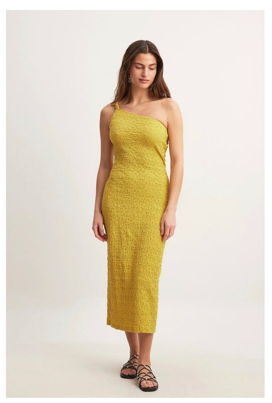 Robe mi-longue torsadée