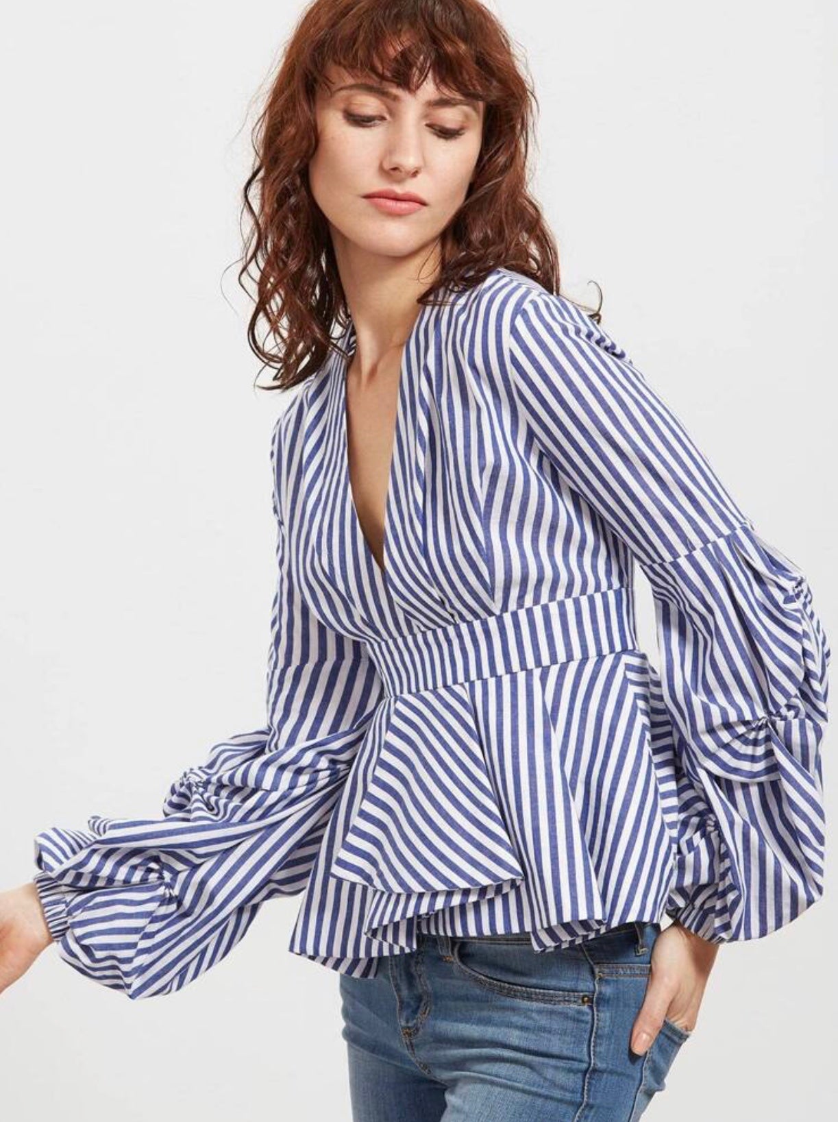 Blouse avec manches longues à volants