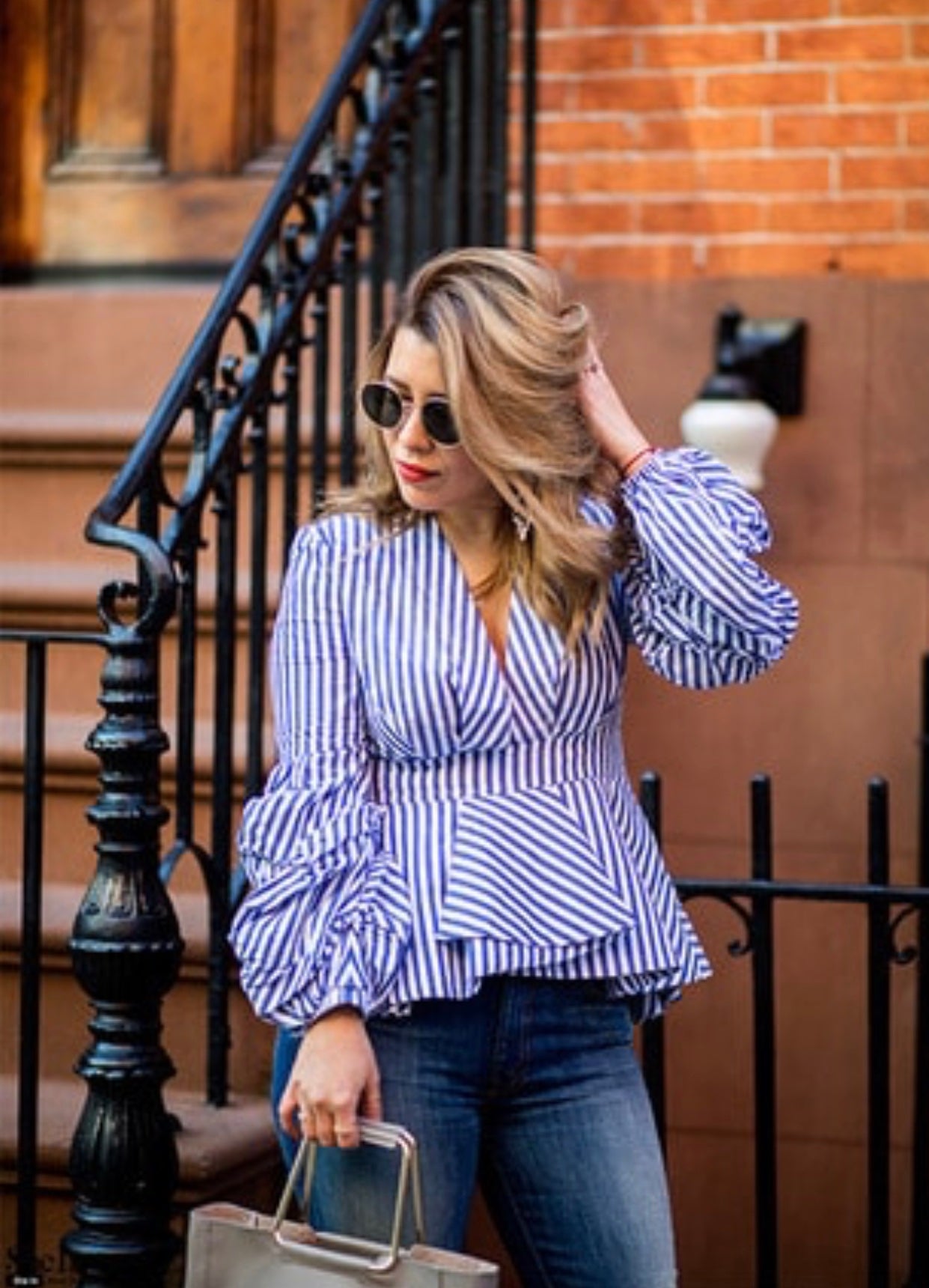 Blouse avec manches longues à volants