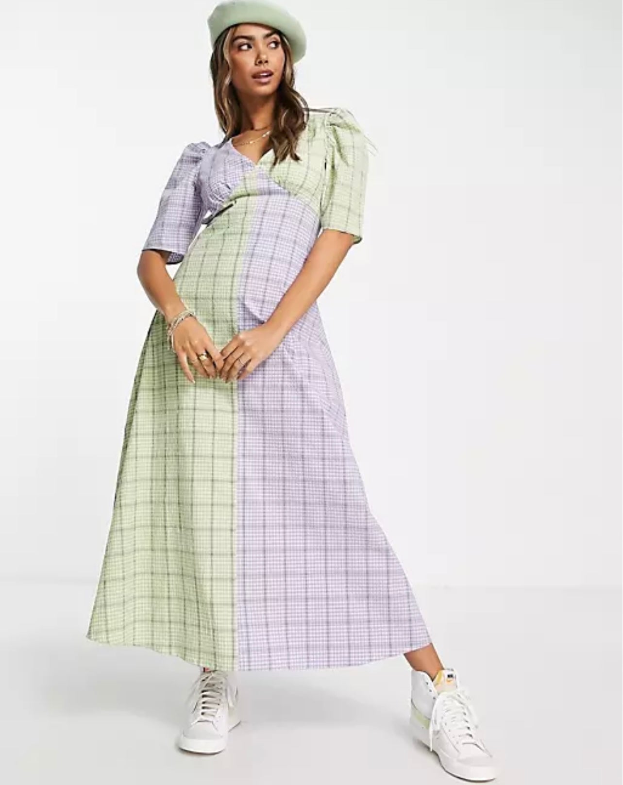 Robe mi-longue à carreaux vichy