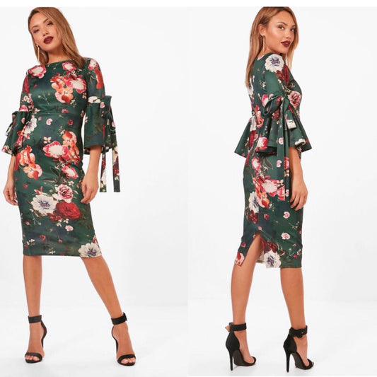 Robe midi fleuri