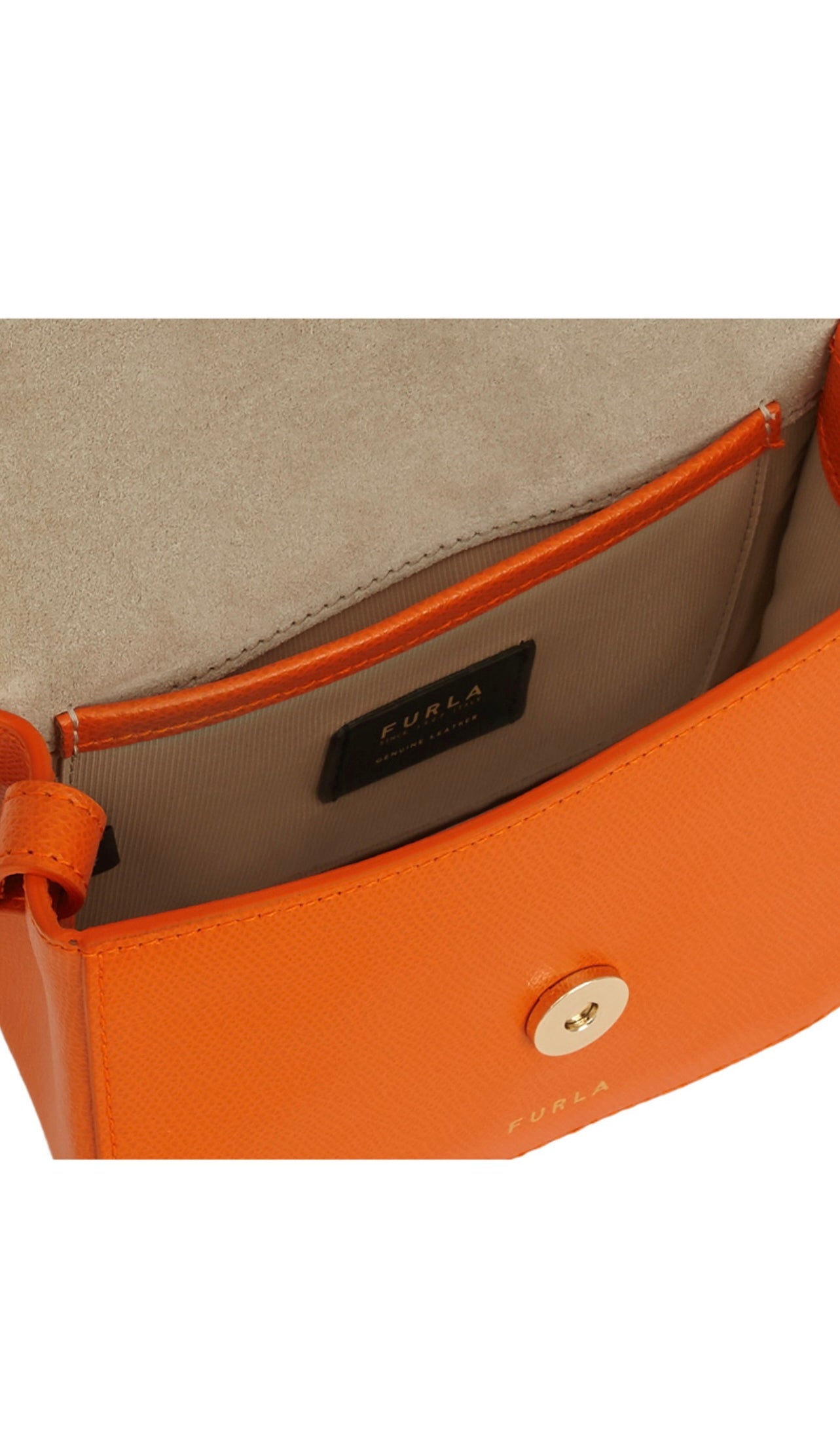 Sac bandoulière orange en cuir Furla