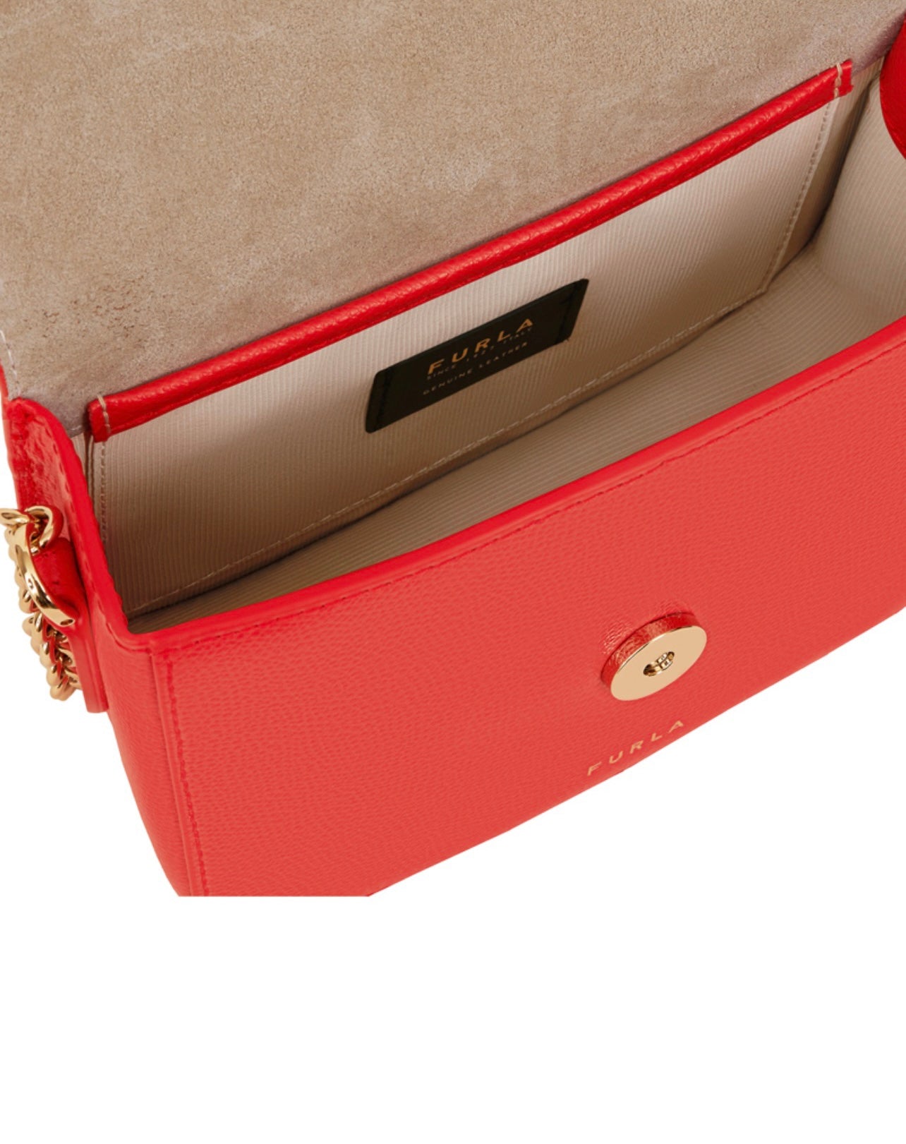 Sac bandoulière rouge en cuir Furla