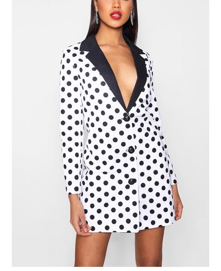 Robe blazer à pois